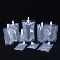 Pochette à bec verseur multi-tailles en PE/PET, transparente, anti-fuite, pour emballage alimentaire (lait, jus, eau, boissons liquides)