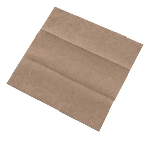 Serviette en papier kraft recyclé pliée en M, 1 pli, 36 g/m², 23x23 cm, 250 feuilles par paquet, 16 paquets par carton, serviette à main commerciale durable - Product Image 4