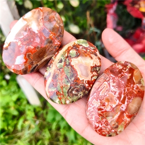 Wholesale Natural Spiritual Healing Money Agate Palm&Red Mexican Agate HeartPolished Crystal for Home Decor and Holiday Gifts - Product Image 5