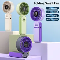 Ventilateur Électrique Pliable T25 USB Rechargeable Moteur Sans Balais Batterie 3000mAh Sensation Glacée Portable de Poche pour Voyage en Extérieur