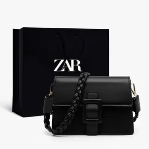 Bolsos de lujo de diseño de marca para mujer, bolsos cruzados de Color sólido, bolso de hombro, bolso de mano negro de gran capacidad, dos correas de hombro