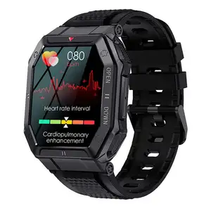 ใหม่แฟชั่น K55 สมาร์ทวอท์ชสําหรับผู้ชาย Android พร้อมสร้อยข้อมือกีฬา Heart Rate IP68 กันน้ําฟิตเนส Tracker สมาร์ทวอท์ช