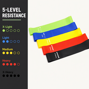 Bandes de résistance en latex multi-niveaux à haute élasticité, du léger au lourd, pour l'entraînement <span class=keywords><strong>musculaire</strong></span>, les étirements et le fitness - Product Image 4