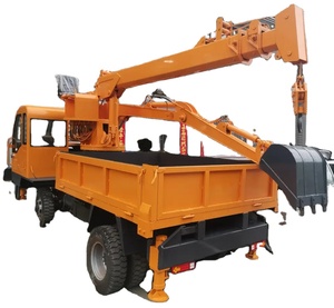 Petite grue télescopique à bras droit de 3 tonnes, grue hydraulique montée sur camion - Product Image 1
