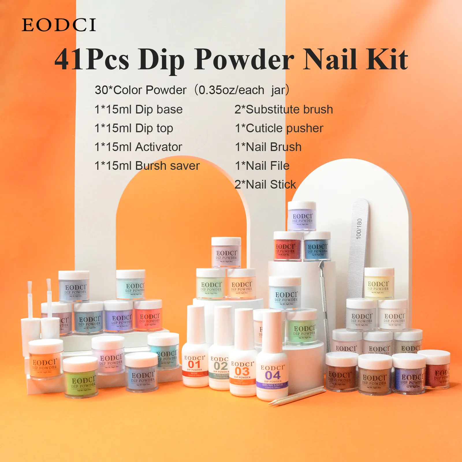 Kit profissional de pó para unhas, kit inicial de 30 cores para manicure e unhas