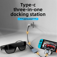 Adaptateur Type-C vers double Type-C, répartiteur Type-C 2-en-1, station d'accueil de charge PD 100W avec vidéo HD 8K 60Hz pour ordinateur portable et lunettes intelligentes AR