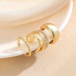 3 Pcs Zircon Vague Coréenne Multicouche Géométrie Boucles d'Oreilles Clip sur Boucles d'Oreilles Pour Femmes Sans Piercing Bijoux Non Percés Hot - Product Image 3