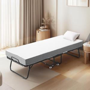 Nhà máy sinh học dựa trên giường gấp với bộ nhớ bọt nệm giường khách cho cot di động kích thước kim loại khung có thể gập lại giường với nệm - Product Image 5