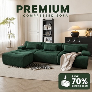 Sofá seccional modular comprimido al vacío, tapizado en chenilla, personalizable y compresible para sala de estar, apartamento, <span class=keywords><strong>muebles</strong></span> para el hogar. - Product Image 1