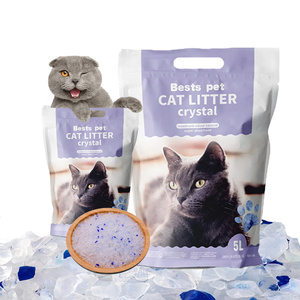 Qualità all'ingrosso 1.6L 3.8L prodotti per animali domestici per gatti a bassa polvere riutilizzabili in Silicone lavanda cristallo lettiera per gatti - Product Image 5