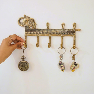 Vintage Elephant <b>Wall</b> Hook <b>Rack</b> With 6 Hooks Metal Antique Style <b>For</b> <b>Keys</b> Hat Scarf Storage - Product Image 3