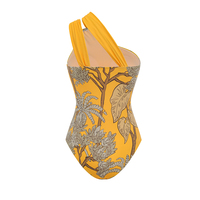 JSN 2026 Nouvelle Arrivée Personnalisée Maillot de Bain Une Pièce Sexy Asymétrique Imprimé Tendance pour Femme avec Robe de Plage Intégrée