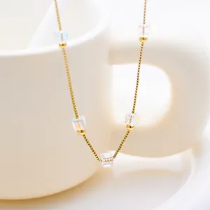 XIXI Aksesori Mujer liontin grosir 18k kalung mutiara berlapis emas kerah untuk kerah baja tahan karat perhiasan modis kalung