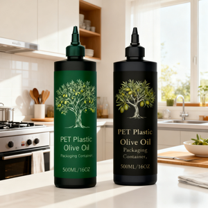 Bouteille de sauce en plastique PET de qualité alimentaire Graza, 1000 ml, 750 ml, 500 ml, 250 ml, boîte en étain pour l'emballage et le distributeur d'huile d'olive - Product Image 2