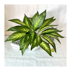 Fulin <span class=keywords><strong>7</strong></span> dĩa màu xanh lá cây lá cho trang trí nhà đám cưới Vườn chụp ảnh Prop nhân tạo thực vật - Product Image 2