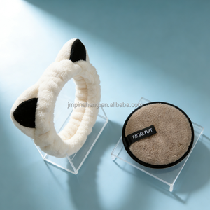 Kit de beauté en flanelle réutilisable avec logo personnalisé, bandeau oreilles de chat 3D et éponge faciale imperméable <span class=keywords><strong>pour</strong></span> spa et <span class=keywords><strong>yoga</strong></span> – Vente en gros - Product Image 1