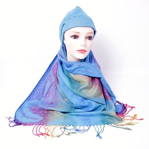Noix de cajou Jacquard Turban en gros femmes hiver châles de plage colorée dame écharpe châles - Product Image 4