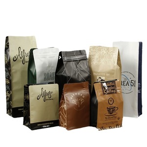Flat Bottom Aluminio-coated Kraft Paper Bag Resealable Stand up Pouch Black <strong>Sachets</strong> En Carton Bolsas De Carton Personalizadas - Product Image 4