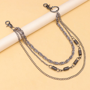 โซ่คล้องกางเกงฮิปฮอปสีดำแบบหลายชั้น สไตล์เฮฟวีเมทัลสำหรับผู้หญิง - Product Image 4