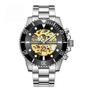 2024 남자 시계 럭셔리 스켈레톤 자동 기계 ODM 시계 스테인레스 스틸 남자 손목 시계