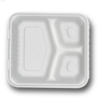 Bandeja de caña de azúcar desechable, 9 compartimentos, redonda