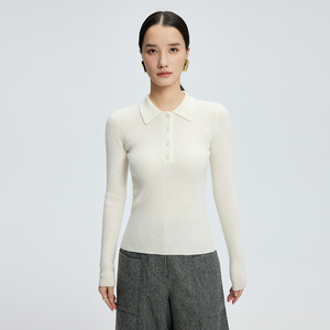 <span class=keywords><strong>Maglione</strong></span> in Cashmere con collo a <span class=keywords><strong>Polo</strong></span> in puro Cashmere da <span class=keywords><strong>donna</strong></span> con bottoni in tinta naturale cuciti a mano - Product Image 2