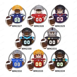 WM6133 WM6134 WM6135 WM6136 Rugby NFL Jaguars Washington Ralders Texans Panthers Team Player Mini Building Block brick kids toys