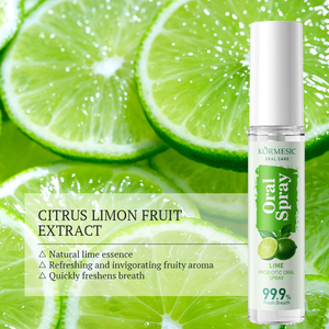 KORMESIC 18ml Private Label Limetten-Pfirsich-Minze Probiotisches Mundspray zur Entfernung von Mundgeruch Kühlendes Minz-Mundspray für Frischen Atem - Product Image 5