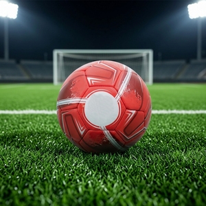 Custom Logo Size 5 Soccer Ball <b>Red</b> White Blank Panel Promotional <b>Football</b> OEM Wholesale Gift - Product Image 3