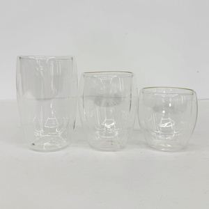8oz 12oz 15oz <b>Double</b> <b>Walled</b> Snow Globe High Borosilicate Clear Glass Coffee <b>Mugs</b> Cups with Pre-drilled Hole for DIY Glitter - Product Image 2