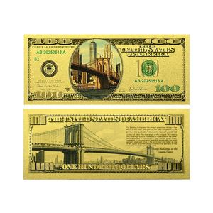 Tarjeta Conmemorativa del <span class=keywords><strong>Puente</strong></span> <span class=keywords><strong>de</strong></span> <span class=keywords><strong>Brooklyn</strong></span> con Billete <span class=keywords><strong>de</strong></span> 100 Dólares en Lámina <span class=keywords><strong>de</strong></span> Oro, Chapado en Oro <span class=keywords><strong>de</strong></span> 24K, PVC Impermeable, Regalo <span class=keywords><strong>de</strong></span> Recuerdo para Colección - Product Image 1