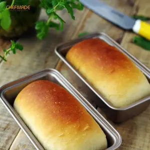 Persegi Panjang Emas Non-stick Baja Karbon Set 4 Mini Loaf Pan Bakeware