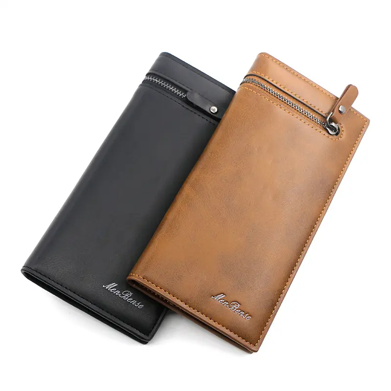 Hot selling Fashion Wholesale Custom Brand High Quality Card Holder Soft Male Wallet Leather Men's Long Wallet