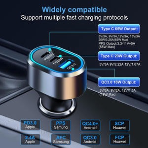 Cargador de Móvil Nuevo, Superventas, PD65W, Cargador de Coche, Accesorios <span class=keywords><strong>para</strong></span> Teléfonos Móviles, <span class=keywords><strong>para</strong></span> iPhone, <span class=keywords><strong>para</strong></span> <span class=keywords><strong>Android</strong></span> - Product Image 2