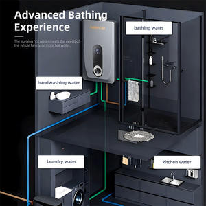 省エネ5500W IPX4 タッチコントロール タンクレス 瞬間電気温水器 (入浴用) - Product Image 5