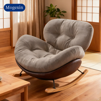 Fauteuil à bascule moderne de luxe en forme d'œuf pour chambre à coucher, terrasse et salon - Canapé individuel en tissu, fauteuil paresseux