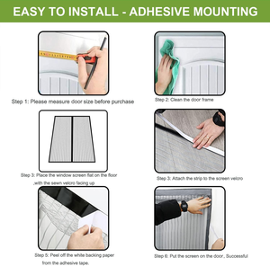 Cortina Magnética Moderna <span class=keywords><strong>para</strong></span> Puerta, Malla de Poliéster Reforzada, Lavable, Antimosquitos, <span class=keywords><strong>para</strong></span> Puerta Interior - Product Image 4