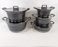 Ensemble de cuisine moderne antiadhésif UNIQUE de 10 pièces avec marmite en pierre Maifan et ustensiles de cuisine pour cuisinière à gaz (POT)
