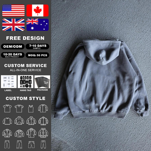 เสื้อฮู้ดดี้โอเวอร์ไซส์ผ้าเทอร์รี่ 100% คอตตอน ล้างสีแบบวินเทจ สไตล์สตรีทแวร์ ปักลายตัวอักษร สำหรับผู้ชาย ขายส่ง - Product Image 2