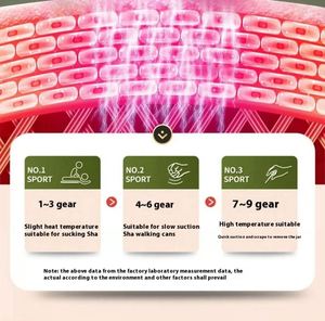 9 Speed Home Use High Powerful Guasha Massager Handheld Red Light Heat Body <b>Vibration</b> Scraping Cupping Therapy Tools - Product Image 5