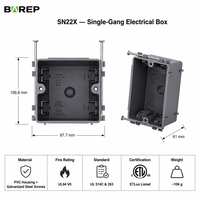 Boîtier de jonction électrique en PVC BAREP homologué ETL, 1 module, neuf, UL94 V0, pour norme américaine, OEM SN22X