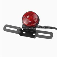 Feu arrière de moto rétro en métal, feu stop avec support de plaque d'immatriculation pour Harley Cruiser Chopper Custom