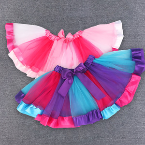 Falda Tutú Arcoíris para Niñas, Falda de Malla con Bloques de Color, Disfraz de Princesa para Danza y Actuaciones - Product Image 2