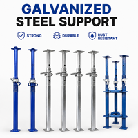 Poteau de support en acier galvanisé robuste pour échafaudage, coffrage et système de soutènement de béton