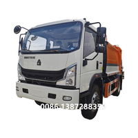 Camion à ordures compacteur à chargement arrière HOWO 4x2 5000L, diesel manuel, 2-20 tonnes, Euro 1, état neuf, pour les industries de la restauration