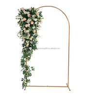 Nouveau support de toile de fond arqué pour mariage, en fer forgé, support à fleurs en acier inoxydable, hauteur 6-7 pieds, décorations de mariage durables or/argent