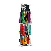 Support d'affichage de chaussettes en métal, crochets, étagère, support de sol, support d'affichage de chaussettes suspendu, support d'affichage en métal pour chaussettes