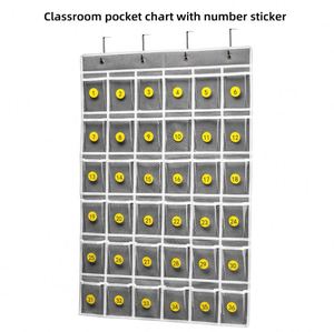 Organizador de Pared Plegable para Aula, Transparente, con 36 Bolsillos, Tipo Gancho, para Guardar Celulares y Calculadoras - Product Image 4