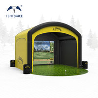 Enceinte de simulateur de golf gonflable portable, étanche et personnalisée, avec écran de frappe, installation rapide pour l'entraînement et la location