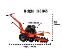 Trancheuse à essence approuvée CE 7hp pour fossé de 450mm de profondeur pour usage agricole et domestique Trancheuse au sol neuve